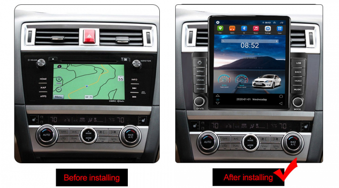 Navigatie dedicata Subaru Legacy Outback 2015-2018,Tesla Style, ANDROID 13,Carplay&Android Auto, 10 inch , 8+128GB, Internet, Aplicatii, Waze, GPS [3]