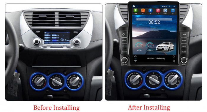 Navigatie dedicata Suzuki Alto 2009-2016,Tesla Style, ANDROID 13,Carplay&Android Auto, 10 inch , 8+128GB, Internet, Aplicatii, Waze, GPS [3]