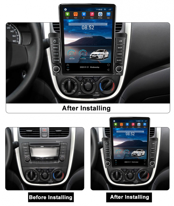 Navigatie dedicata Suzuki Cultus 2017,Tesla Style, ANDROID 13,Carplay&Android Auto, 10 inch , 8+128GB, Internet, Aplicatii, Waze, GPS [3]