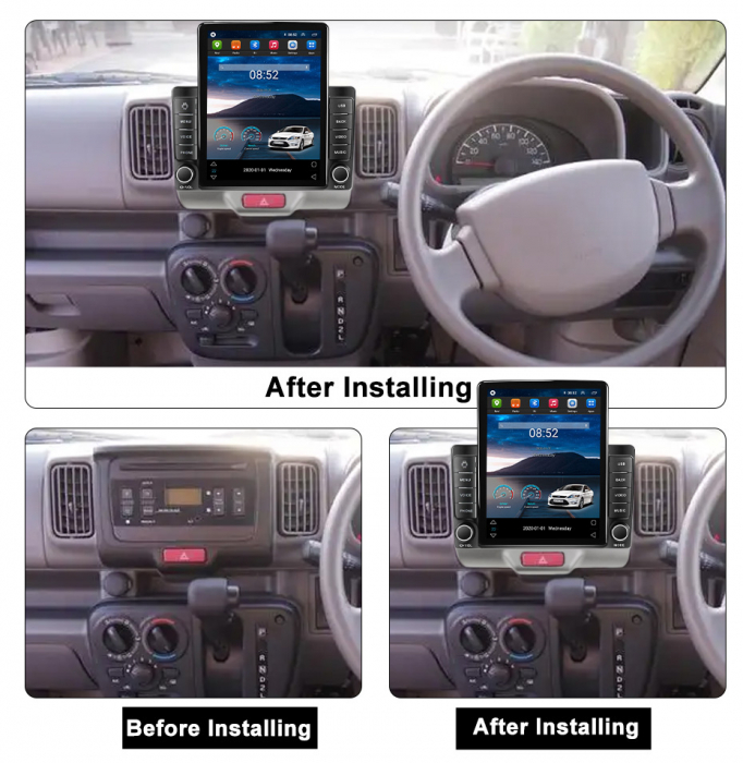 Navigatie dedicata Suzuki Every 2016,Tesla Style, ANDROID 13,Carplay&Android Auto, 10 inch , 8+128GB, Internet, Aplicatii, Waze, GPS [3]