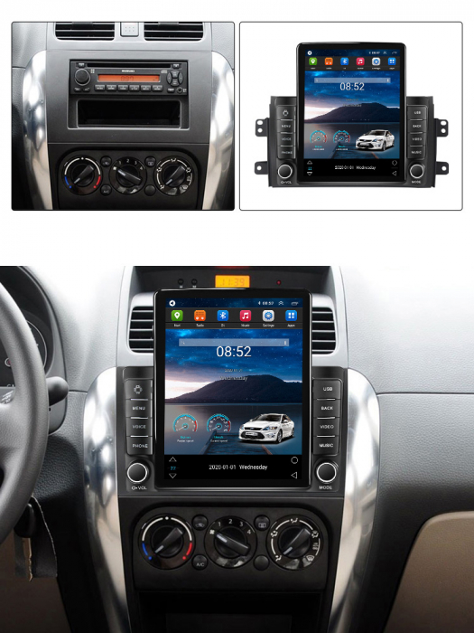 Navigatie dedicata Suzuki SX4 2006-2014,Tesla Style, ANDROID 13,Carplay&Android Auto, 10 inch , 8+128GB, Internet, Aplicatii, Waze, GPS [4]