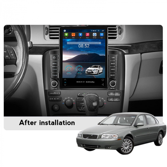 Navigatie dedicata Volvo S80 1998-2006 Tesla Style, 8+128 GB, ANDROID 13,Carplay&Android Auto, 10 inch, Internet, Aplicatii, Waze, GPS [3]
