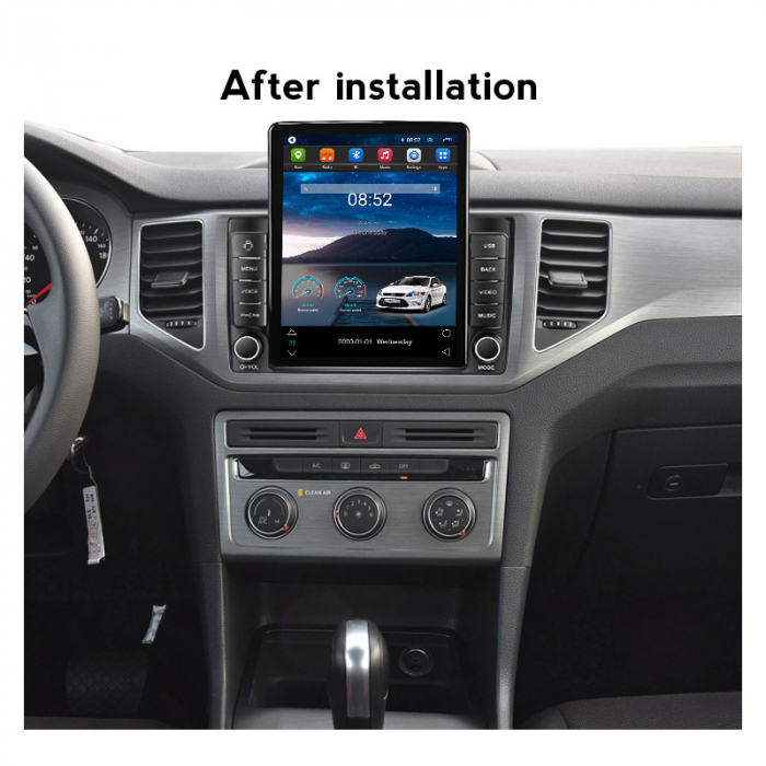 Navigatie dedicata VW 2018,Tesla Style, ANDROID 13, 10 inch , 8+128GB, Internet, Aplicatii, Waze, GPS                                                                      [4]