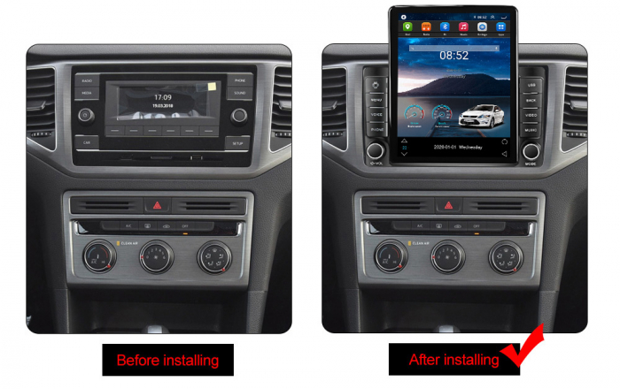 Navigatie dedicata VW 2018,Tesla Style, ANDROID 13, 10 inch , 8+128GB, Internet, Aplicatii, Waze, GPS                                                                      [3]