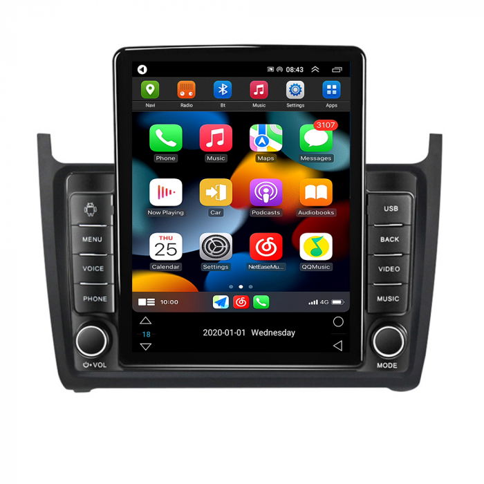 Navigatie dedicata VW Polo Golf Passat, Tesla Style, ANDROID 13, 9 inch , 8GB RAM 128GB ROM, Internet, Aplicatii, Waze, GPS [2]