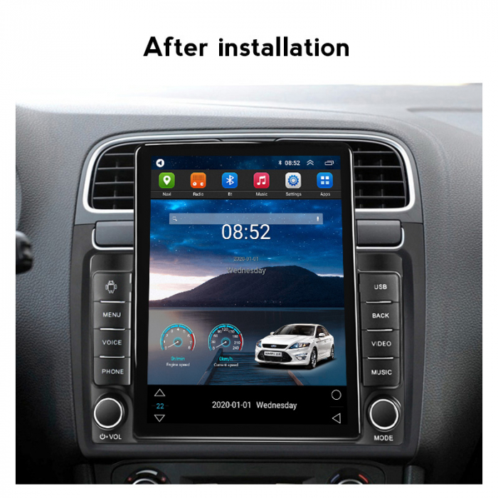 Navigatie dedicata VW Polo Golf Passat, Tesla Style, ANDROID 13, 9 inch , 8GB RAM 128GB ROM, Internet, Aplicatii, Waze, GPS [4]