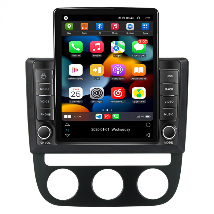 Navigatie dedicata VW Sagitar Jetta5 2006-2010 si Golf 5, Tesla Style, ANDROID 13, Carplay&Android Auto, 10 inch , 8+128GB, Internet, Aplicatii, Waze, GPS [2]