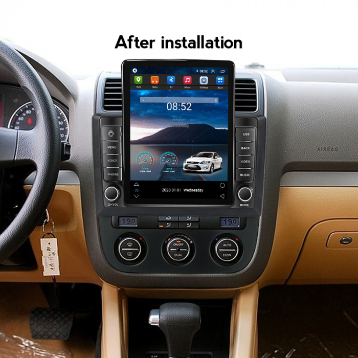 Navigatie dedicata VW Sagitar Jetta5 2006-2010 si Golf 5, Tesla Style, ANDROID 13, Carplay&Android Auto, 10 inch , 8+128GB, Internet, Aplicatii, Waze, GPS [4]