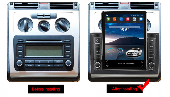 Navigatie dedicata VW Touran 2003-2010,Tesla Style, ANDROID 13, 10 inch , 8+128GB, Internet, Aplicatii, Waze, GPS [3]