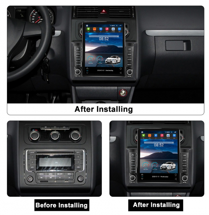 Navigatie dedicata VW Touran 2011-2015, Tesla Style, ANDROID 13, 10 inch , 8+128GB, Internet, Aplicatii, Waze, GPS [3]