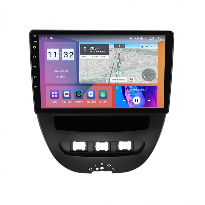 Navigatie dedicata Peugeot 107 2009-2015, 4GB RAM 64GB ROM, Octacore, Android 13, Display QLED 10", DSP, Carplay, Android Auto, Internet, Youtube, Waze, WIFI, Bluetooth [2]