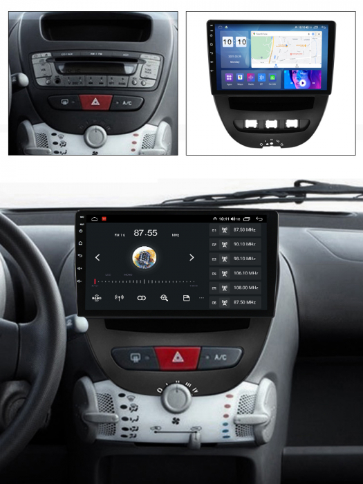 Navigatie dedicata Peugeot 107 2009-2015, 4GB RAM 64GB ROM, Octacore, Android 13, Display QLED 10", DSP, Carplay, Android Auto, Internet, Youtube, Waze, WIFI, Bluetooth [8]