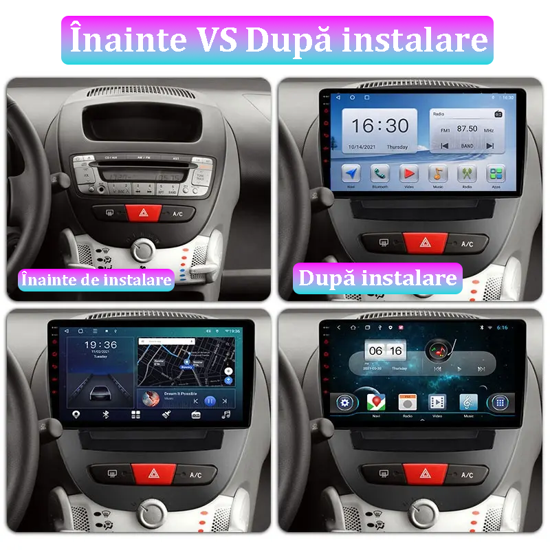 Navigatie dedicata Peugeot 107 2009-2015, 8GB RAM 128GB ROM, Octacore, Platforma TS18, Android 13, Display QLED 10”, Suporta camera 360º, DSP, Carplay&Android Auto, SIM 4G, Ventilator Activ [2]
