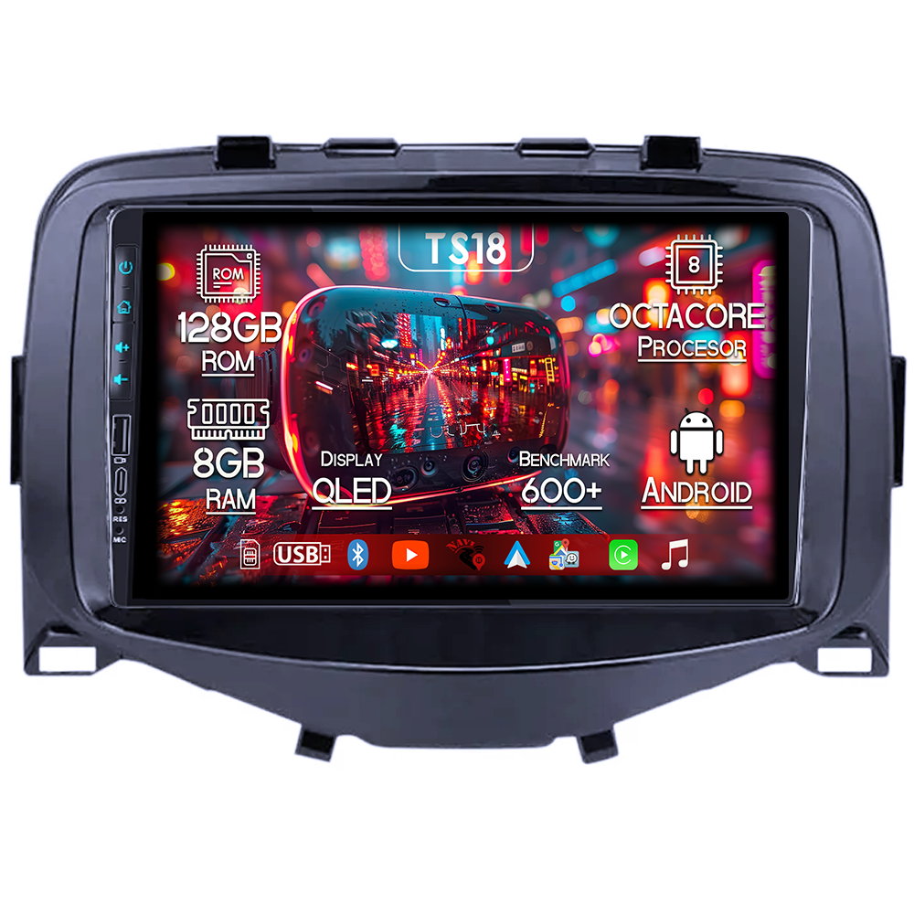 Navigatie dedicata Peugeot 108 2016, USB&Butoane fizice frontale, Platforma TS18, 9 Inch, 8GB RAM 128GB ROM, Octacore, Android 14, Android Auto&Carplay [1]