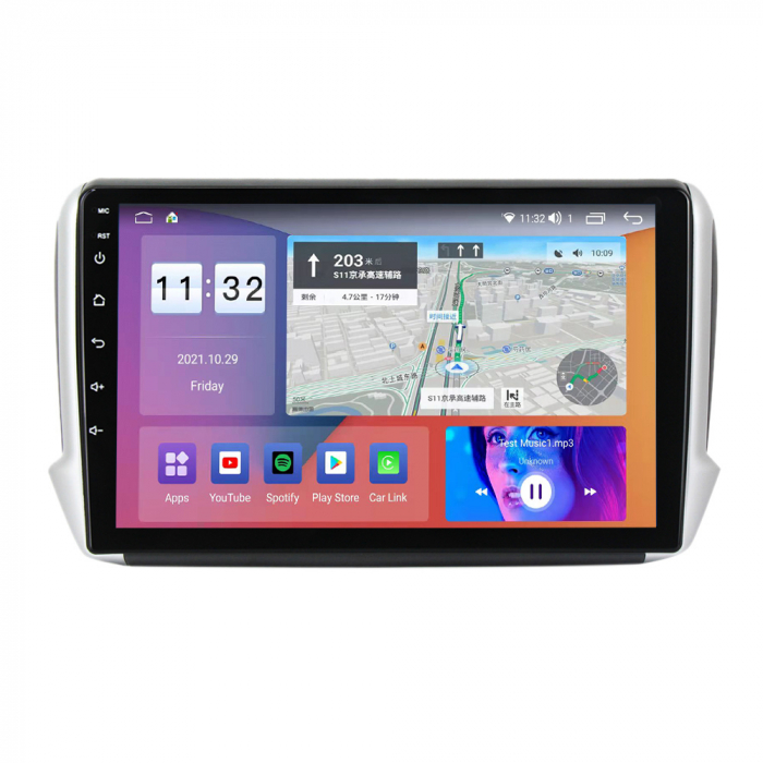 Navigatie dedicata Peugeot 2008 2013-2020, 4 GB RAM 32 ROM, Android 13, Display QLED, 10", DSP, Carplay, Android Auto, Internet, Youtube , Waze , WI-FI , USB , Bluetooth [3]