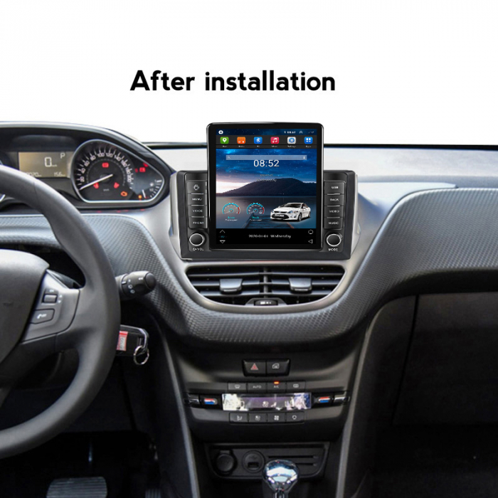 Navigatie dedicata Peugeot 2008 2013-2020,Tesla Style, ANDROID 13,Carplay&Android Auto, 10 inch , 8+128GB, Internet, Aplicatii, Waze, GPS [5]
