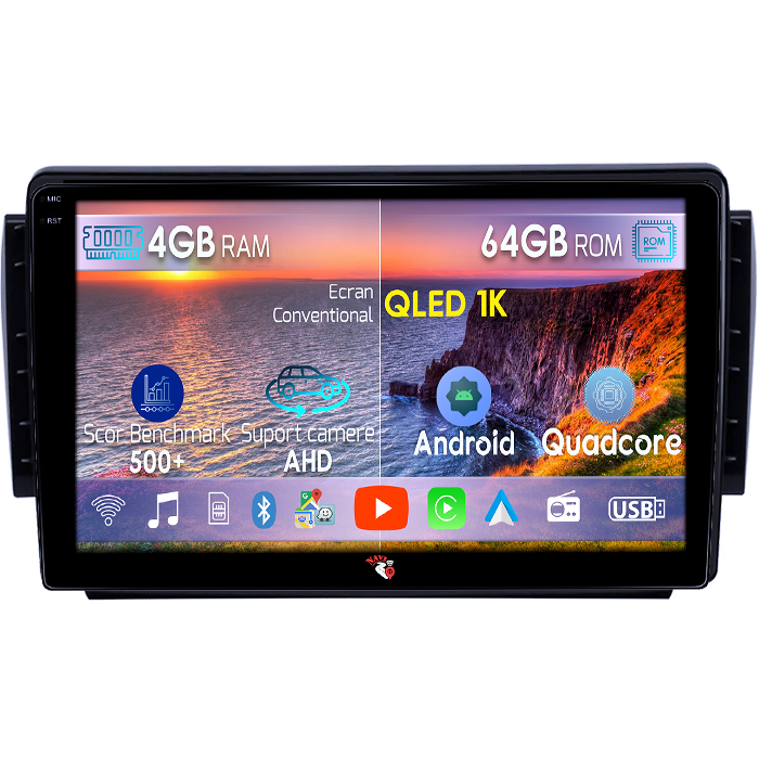 Navigatie dedicata Peugeot 2008 2015+, 4GB RAM 64GB ROM, Octacore, Android 14, Display QLED 1K 9", Carplay&Android Auto, SIM 4G, Ventilator Activ [1]