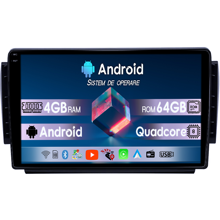 Navigatie dedicata Peugeot 2008 (2015), 4GB RAM 64GB ROM, Quad Core, Display 9" QLED 1K, Carplay, Android 14, Bluetooth, Magazin Play, Suport Camere AHD [1]