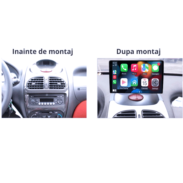 Navigatie dedicata Peugeot 206 1998-2009, 12GB RAM 256GB ROM, Android 13, Rezolutie 2K, Display QLED 9", DSP, Carplay&Android Auto, SIM 4G, Ventilator Activ, Suport Camere 360 [5]
