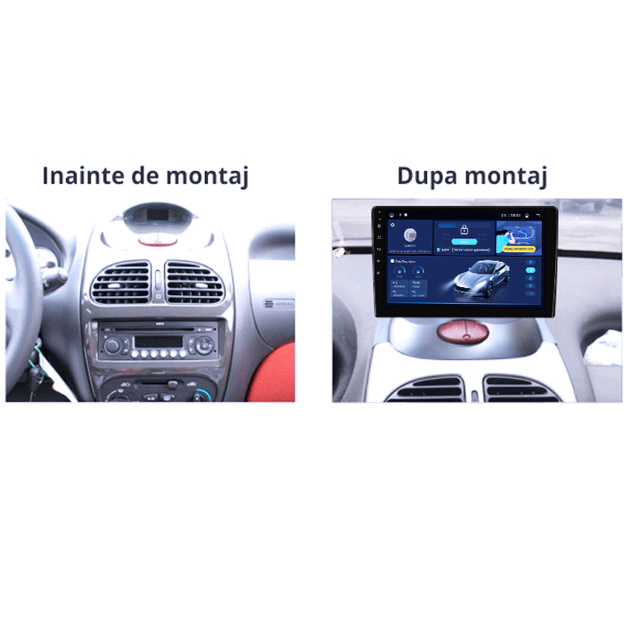 Navigatie dedicata Peugeot 206 1998-2009, 4GB RAM 64GB ROM, Octacore, Android 14, Display QLED 9", DSP, Carplay&Android Auto, SIM 4G, Ventilator Activ [5]