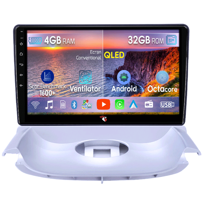 Navigatie dedicata Peugeot 206 1998-2009, 4GB RAM 32GB ROM, Octacore, Android 14, Display QLED 9", DSP, Carplay&Android Auto, SIM 4G, Bluetooth, Ventilator Activ [1]