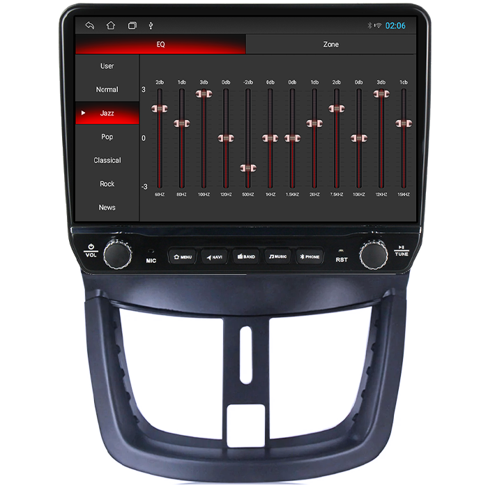 Navigatie dedicata Peugeot 207 Tesla cu butoane rotative model 2024, 4GB RAM 64GB ROM, Procesor Quadcore, Android 14, Display QLED 10", DSP, Carplay&Android Auto [2]