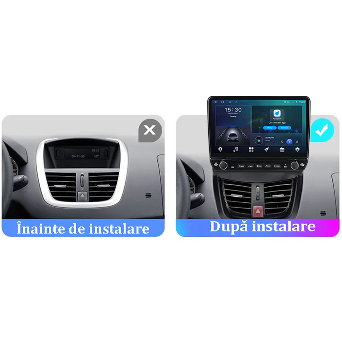 Navigatie dedicata Peugeot 207 Tesla cu butoane rotative model 2024, 4GB RAM 64GB ROM, Procesor Quadcore, Android 14, Display QLED 10", DSP, Carplay&Android Auto [7]