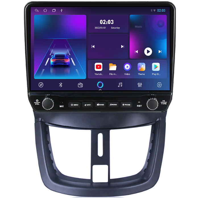 Navigatie dedicata Peugeot 207 Tesla cu butoane rotative model 2024, 4GB RAM 64GB ROM, Procesor Quadcore, Android 14, Display QLED 10", DSP, Carplay&Android Auto [5]