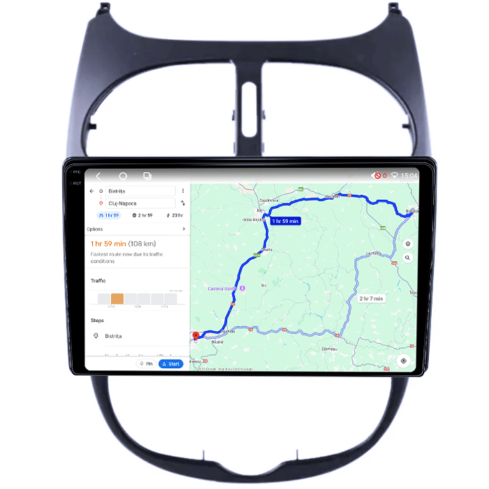 Navigatie dedicata Peugeot 206 2004-2008, 4GB RAM 64GB ROM, Octacore, Android 14, Display QLED 1K 9", Carplay&Android Auto, SIM 4G, Ventilator Activ [4]