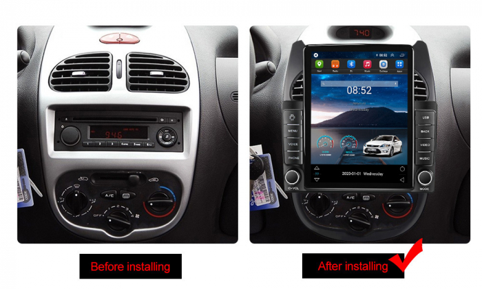 Navigatie dedicata Peugeot 206 2004-2008,Tesla Style, ANDROID 13,Carplay&Android Auto, 10 inch , 8+128GB, Internet, Aplicatii, Waze, GPS [3]