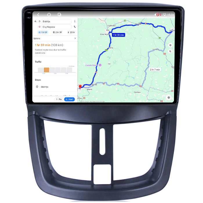 Navigatie dedicata Peugeot 207 2006-2015, 4GB RAM 64GB ROM, Octacore, Android 14, Display QLED 1K 9", Carplay&Android Auto, SIM 4G, Ventilator Activ [4]