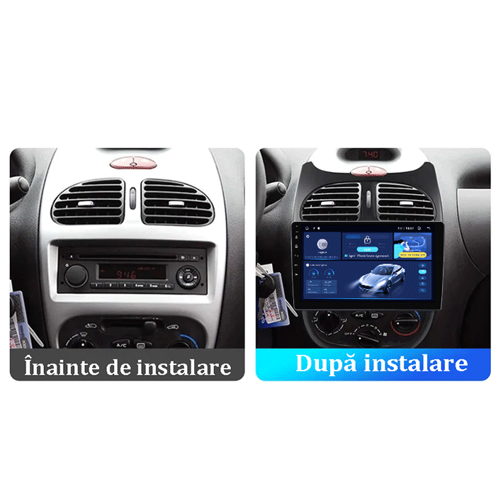 Navigatie dedicata Peugeot 207 2006-2015, 4GB RAM 64GB ROM, Octacore, Android 14, Display QLED 1K 9", Carplay&Android Auto, SIM 4G, Ventilator Activ [5]