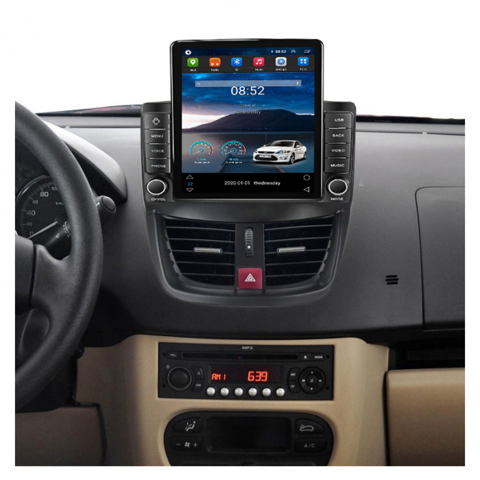Navigatie dedicata Peugeot 207 2006-2015,Tesla Style, ANDROID 13,Carplay&Android Auto, 10 inch , 8+128GB, Internet, Aplicatii, Waze, GPS [4]