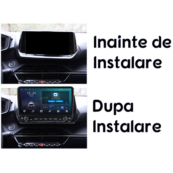 Navigatie dedicata Peugeot 208 Tesla cu butoane rotative model 2024, 4GB RAM 64GB ROM, Procesor Quadcore, Android 14, Display QLED 10", DSP, Carplay&Android Auto [3]