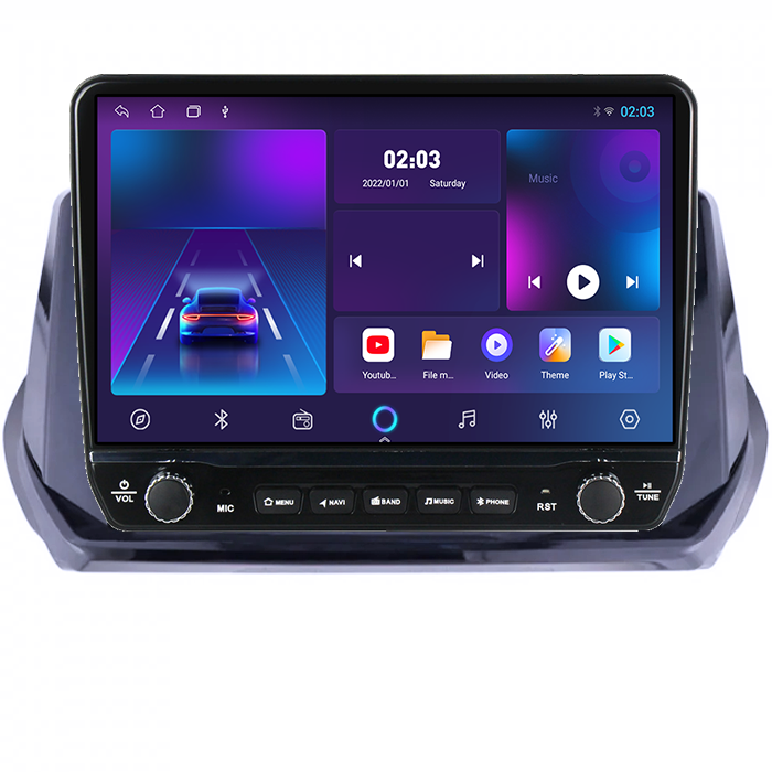 Navigatie dedicata Peugeot 208 Tesla cu butoane rotative model 2024, 4GB RAM 64GB ROM, Procesor Quadcore, Android 14, Display QLED 10", DSP, Carplay&Android Auto [6]