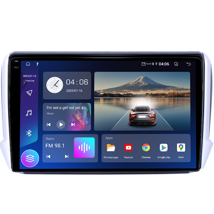 Navigatie dedicata Peugeot 208 / 2008 2012-2020, 4GB RAM 64GB ROM, Quad Core, Display 9" QLED  Carplay, Android 14, Bluetooth, Magazin Play, Suport Camere AHD [2]