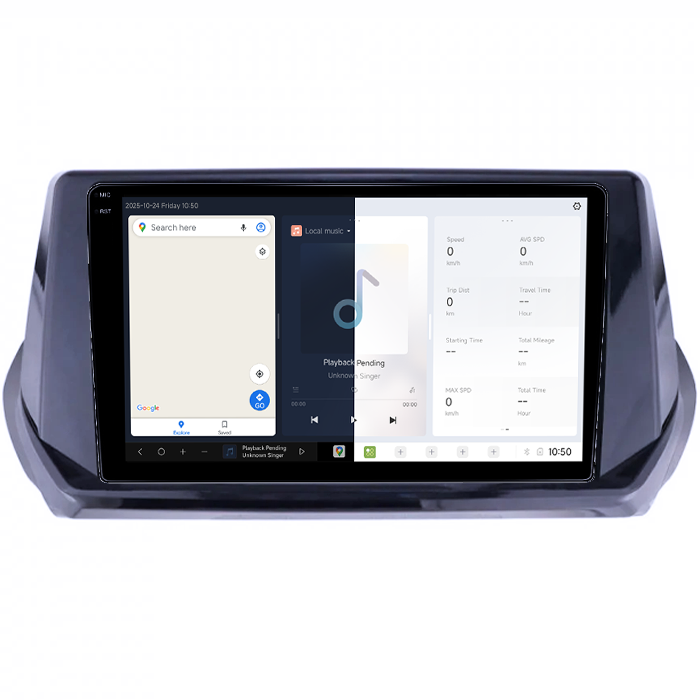 Navigatie dedicata Peugeot 208/2008 2019+, DUDU3, 4GB RAM 64GB ROM, Octacore, Platforma 8581, Android, Display QLED 9", DSP, Carplay&AndroidAuto [2]