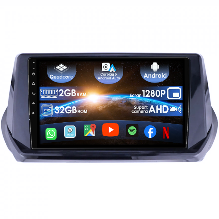 (Resigilata) Navigatie dedicata Peugeot 208/2008 2019+, 2GB RAM 32GB ROM, Quad Core, Display 9" IPS Full HD, Carplay&Android Auto, Android 14, Suport camere AHD [1]