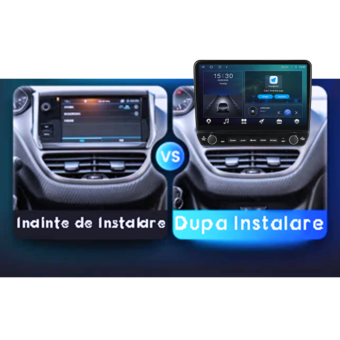 Navigatie dedicata Peugeot 208/2008 2012-2020 Tesla cu butoane rotative model 2024, 4GB RAM 64GB ROM, Procesor Quadcore, Android 14, Display QLED 10", DSP, Carplay&Android Auto [2]