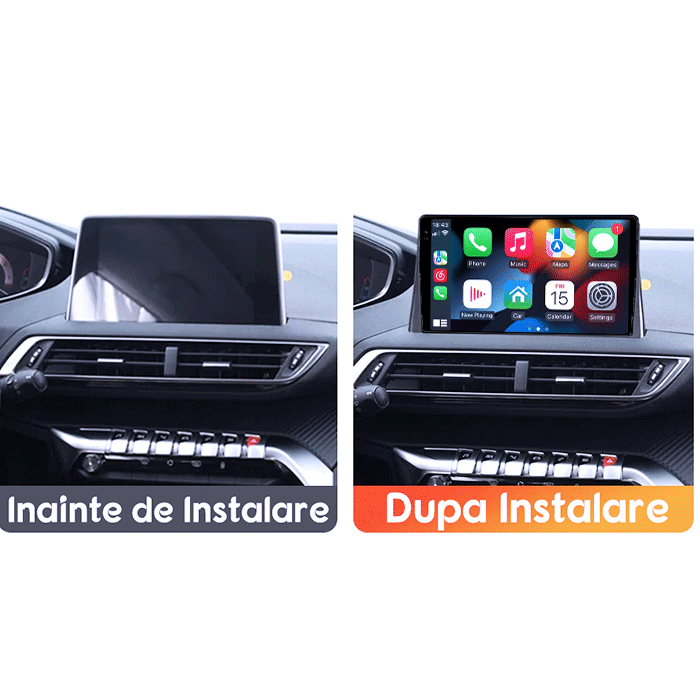 Navigatie dedicata Peugeot 3008 2017-2020, 12GB RAM 256/512GB ROM, Android 13, Rezolutie 2K, Display QLED 9", DSP, Carplay&Android Auto, SIM 4G, Ventilator Activ, Suport Camere 360 [3]