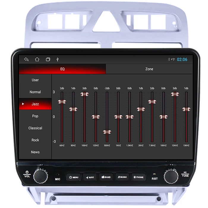 Navigatie dedicata Peugeot 307 2001-2008 Tesla cu butoane rotative model 2024, 4GB RAM 64GB ROM, Procesor Quadcore, Android 14, Display QLED 10", DSP, Carplay&Android Auto [3]