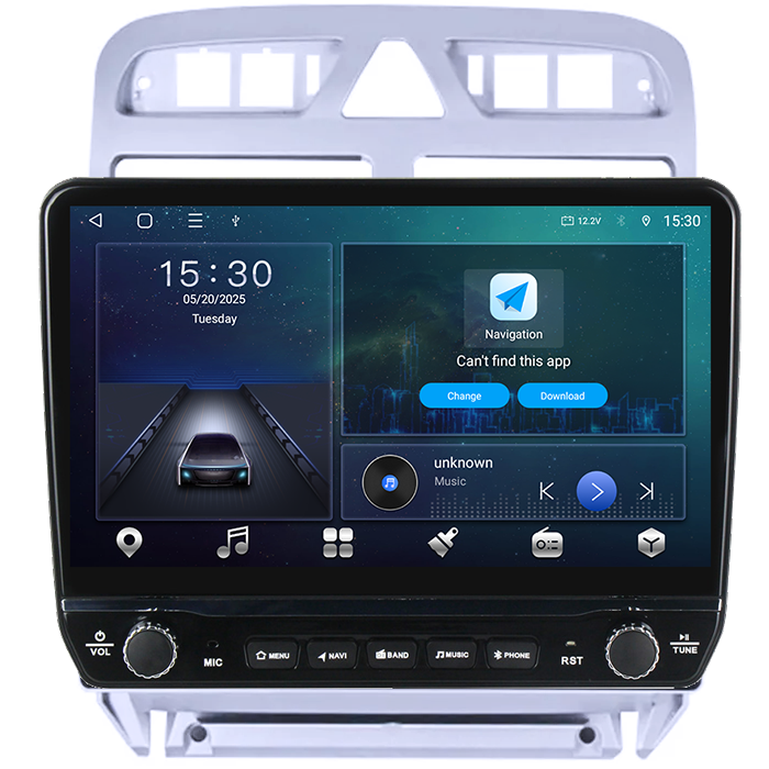 Navigatie dedicata Peugeot 307 2001-2008 Tesla cu butoane rotative model 2024, 4GB RAM 64GB ROM, Procesor Quadcore, Android 14, Display QLED 10", DSP, Carplay&Android Auto [7]