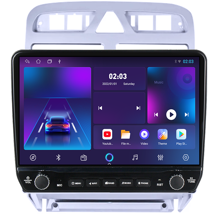 Navigatie dedicata Peugeot 307 2001-2008 Tesla cu butoane rotative model 2024, 4GB RAM 64GB ROM, Procesor Quadcore, Android 14, Display QLED 10", DSP, Carplay&Android Auto [6]