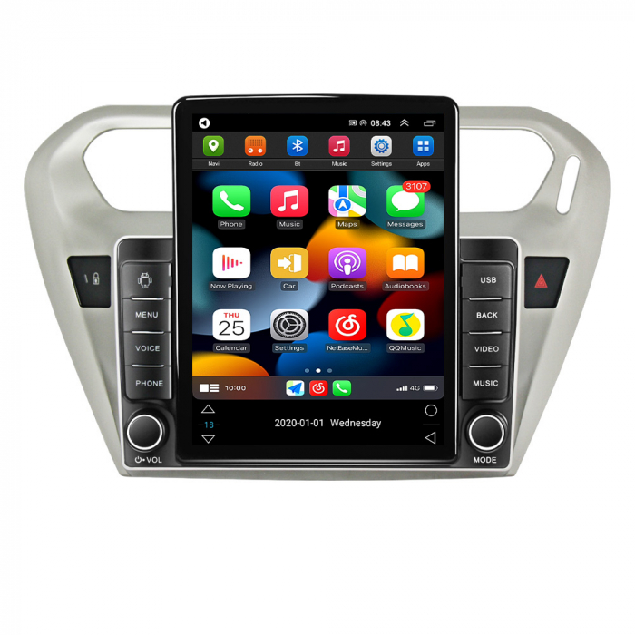 Navigatie dedicata Peugeot 301 2013-2016,Tesla Style, ANDROID 13,Carplay&Android Auto, 10 inch , 8+128GB, Internet, Aplicatii, Waze, GPS [2]