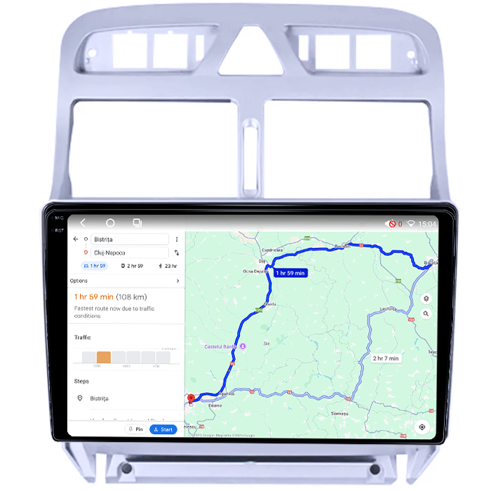 Navigatie dedicata Peugeot 307 2000-2013, 4GB RAM 64GB ROM, Octacore, Android 14, Display QLED 1K 9", Carplay&Android Auto, SIM 4G, Ventilator Activ [4]