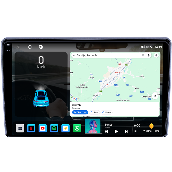 Navigatie dedicata Peugeot 307 2001-2008, 4GB RAM 64GB ROM, Octacore, Android 14, Display QLED 1K 9", Carplay&Android Auto, SIM 4G, Ventilator Activ [2]