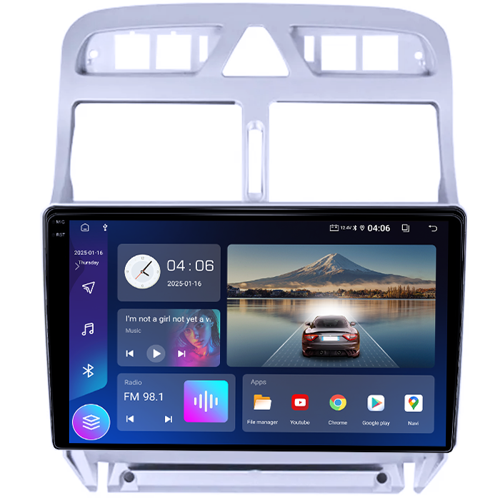 Navigatie dedicata Peugeot 307 2001-2008, 4GB RAM 64GB ROM, Quad Core, Display 9" QLED 1K, Carplay, Android 14, Bluetooth, Magazin Play, Suport Camere AHD [2]