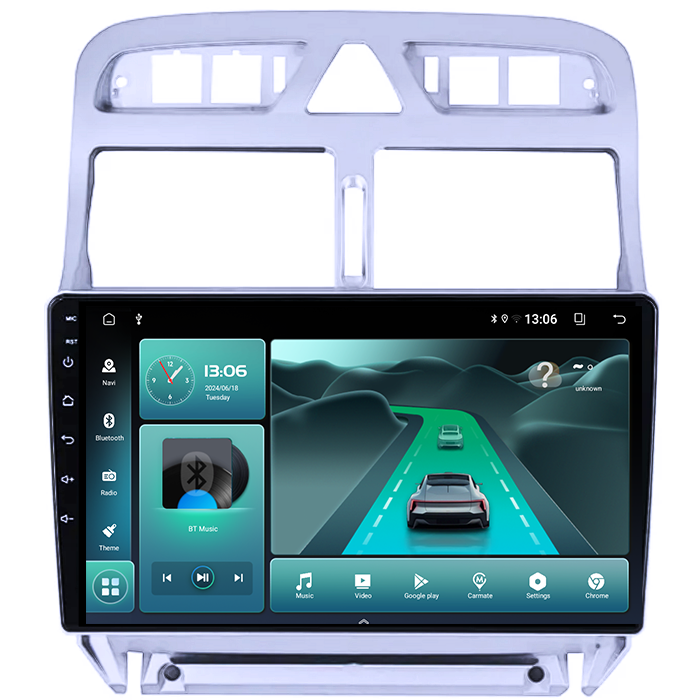 Navigatie dedicata Peugeot 307 2001-2008, 8GB RAM 128GB ROM, Octacore, Platforma TS18, Android 13, Display QLED 9”, Suporta camera 360º, DSP, Carplay&Android Auto, SIM 4G, Ventilator Activ [2]