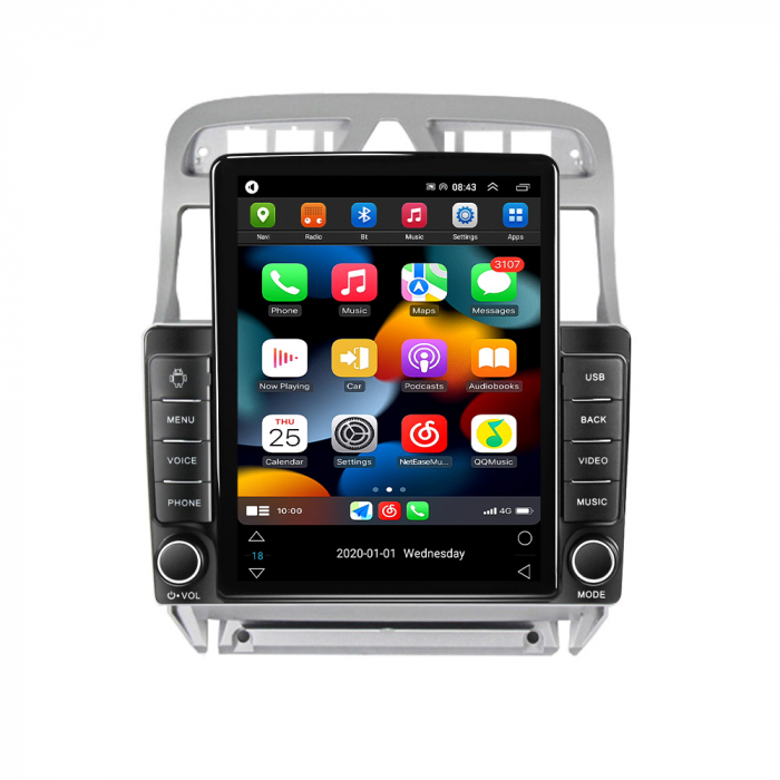 Navigatie dedicata Peugeot 307 2004-2013,Tesla Style, ANDROID 13,Carplay&Android Auto, 10 inch , 8+128GB, Internet, Aplicatii, Waze, GPS [2]
