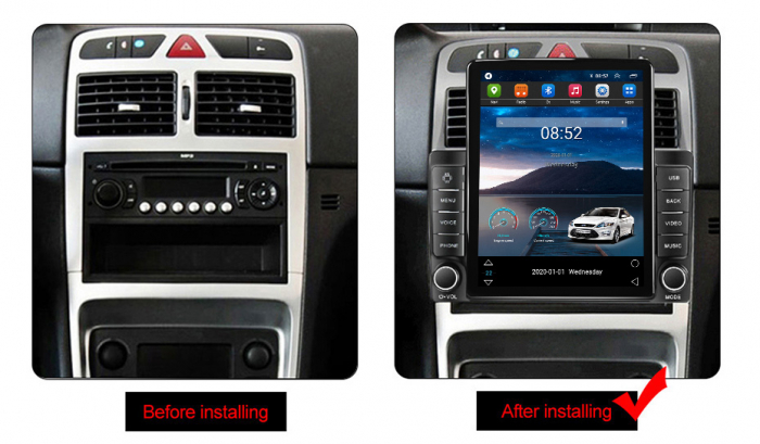 Navigatie dedicata Peugeot 307 2004-2013,Tesla Style, ANDROID 13,Carplay&Android Auto, 10 inch , 8+128GB, Internet, Aplicatii, Waze, GPS [3]